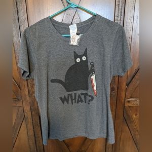 Cat Bundle Graphic Tee & Earrings (A-35)